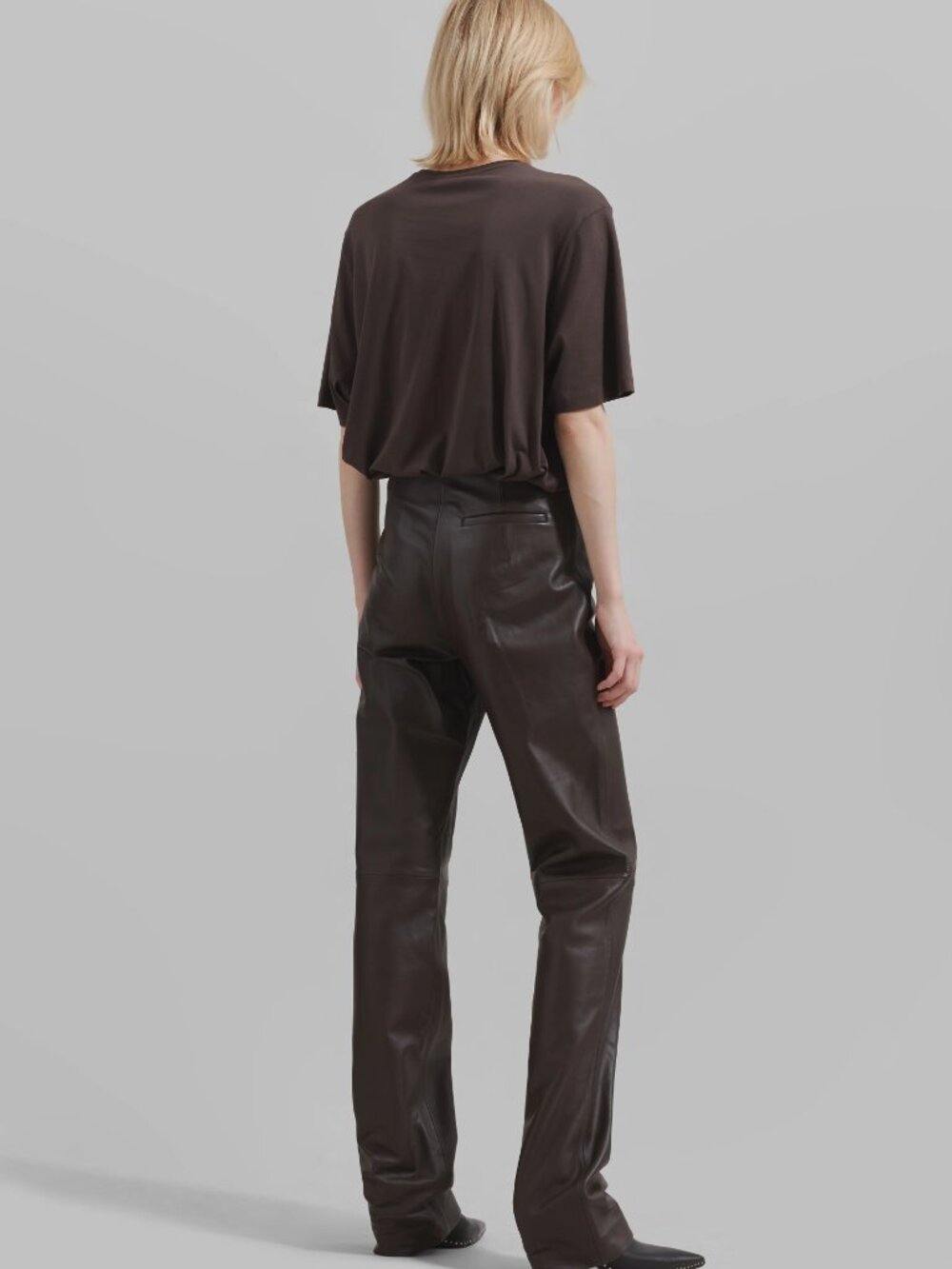 The Frankie Shop Ziggy darted leather straight-leg pants Size Small S - Picture 2 of 7